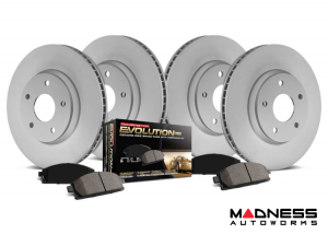 Honda Civic Brake Kit - Front + Rear - PowerStop - Genuine Geomet Coated Rotors + Low-Dust Ceramic Pads - `94-`97
